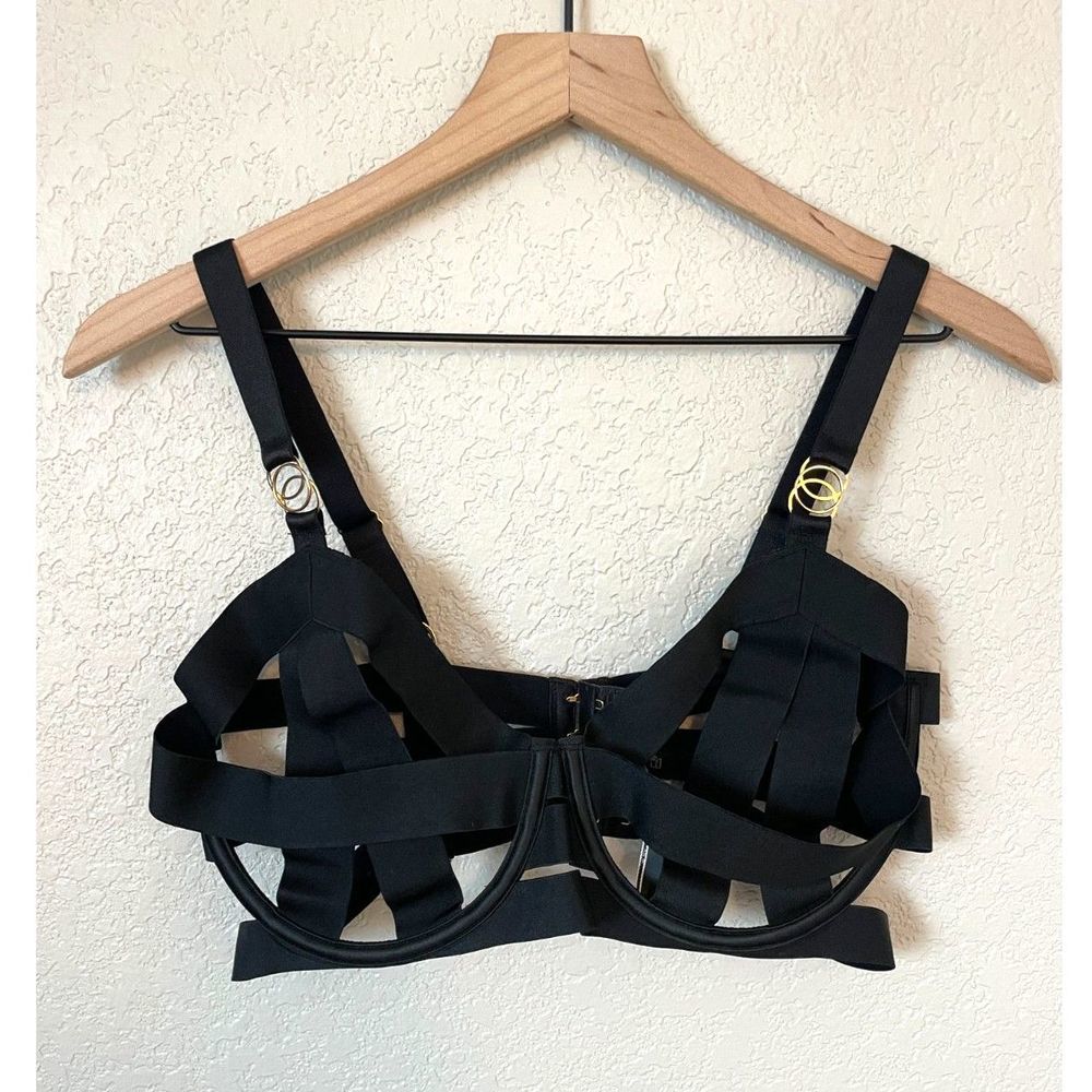 Victoria's Secret Dream Angels 38D Black Very Sexy Strappy Balconette Bra